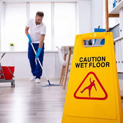 Cleaning supplies used for sanitising a new home