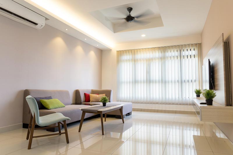 Apartment floors mopped throughout