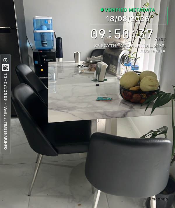 Dining table before cleaning