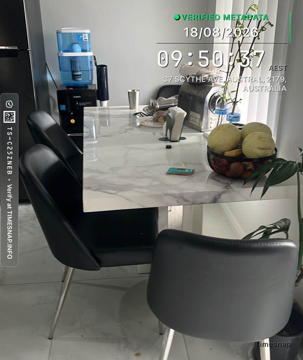 Dining table before cleaning