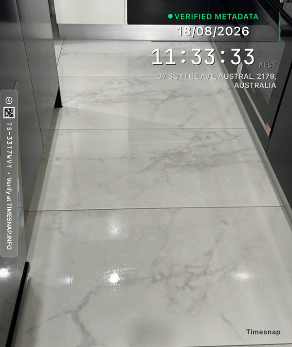 Hard floors scrubbed and machine-mopped during a deep clean