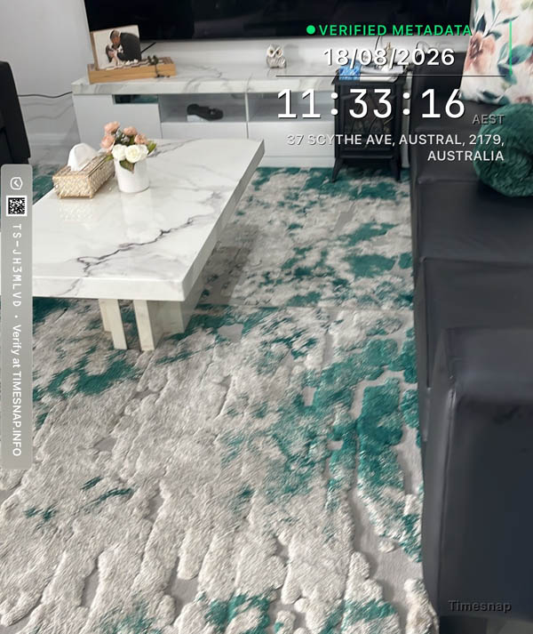 Living room rug after cleaning