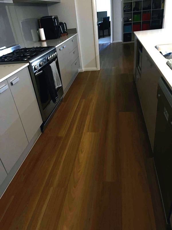 Galley kitchen and timber floor cleaned end to end