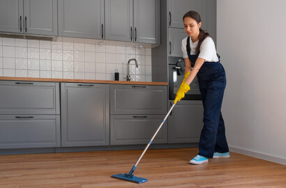 Floors mopped during an NDIS cleaning support visit