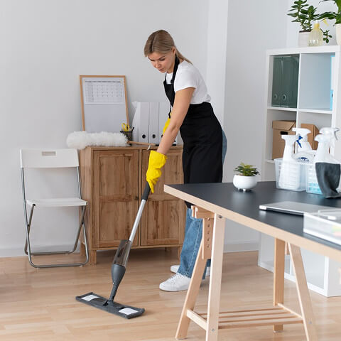 Floors mopped throughout an empty property